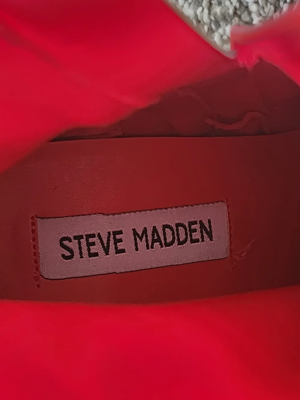 Steve Madden EVER Red Patent Platform Ankle Boots Chunky Block Heel Women's 7.5